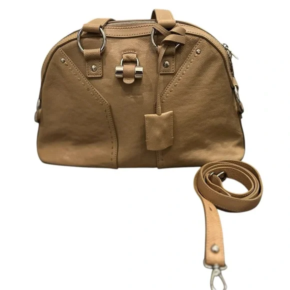 Authentic YVES SAINT LAURENT Muse Leather Shoulder Tote Bag - Picture 2 of 12